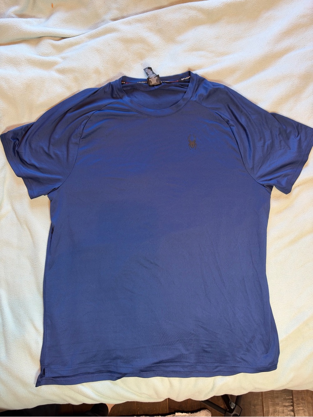 Blue Men's Crew Neck T-Shirt with Spyder Logo